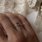 925 Silver Amethyst Pear Solitaire Ring with Bold Cuban Link Band