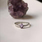 Amethyst Pear Solitaire Ring in 925 Silver with Cuban Link Style