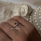 Amethyst Pear Gemstone Ring with Cuban Link Band in Sterling Silver