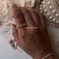 925 Silver Eternity Band Ring with Natural Ethiopian Opals