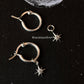 Chic Classic Hoops with White Topaz and North Star Pendant