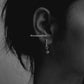 Sterling Silver Classic Hoops with Dazzling White Topaz North Star Charm