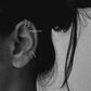 Adjustable Clip-On Silver Ear Cuff for Helix Piercing