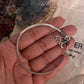 Unisex oxidized flat snake bracelet in sterling silver  