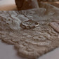 White topaz 3 stone rope band 925 silver ring  