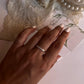 White topaz minimal stackable band 925 silver ring  
