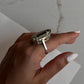 Statement green amethyst ring in 925 sterling silver
