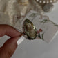 Green amethyst solitaire 925 silver statement ring  
