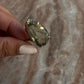 Green amethyst solitaire ring in handcrafted 925 silver