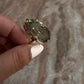 Handcrafted solitaire ring with green amethyst in 925 silver  