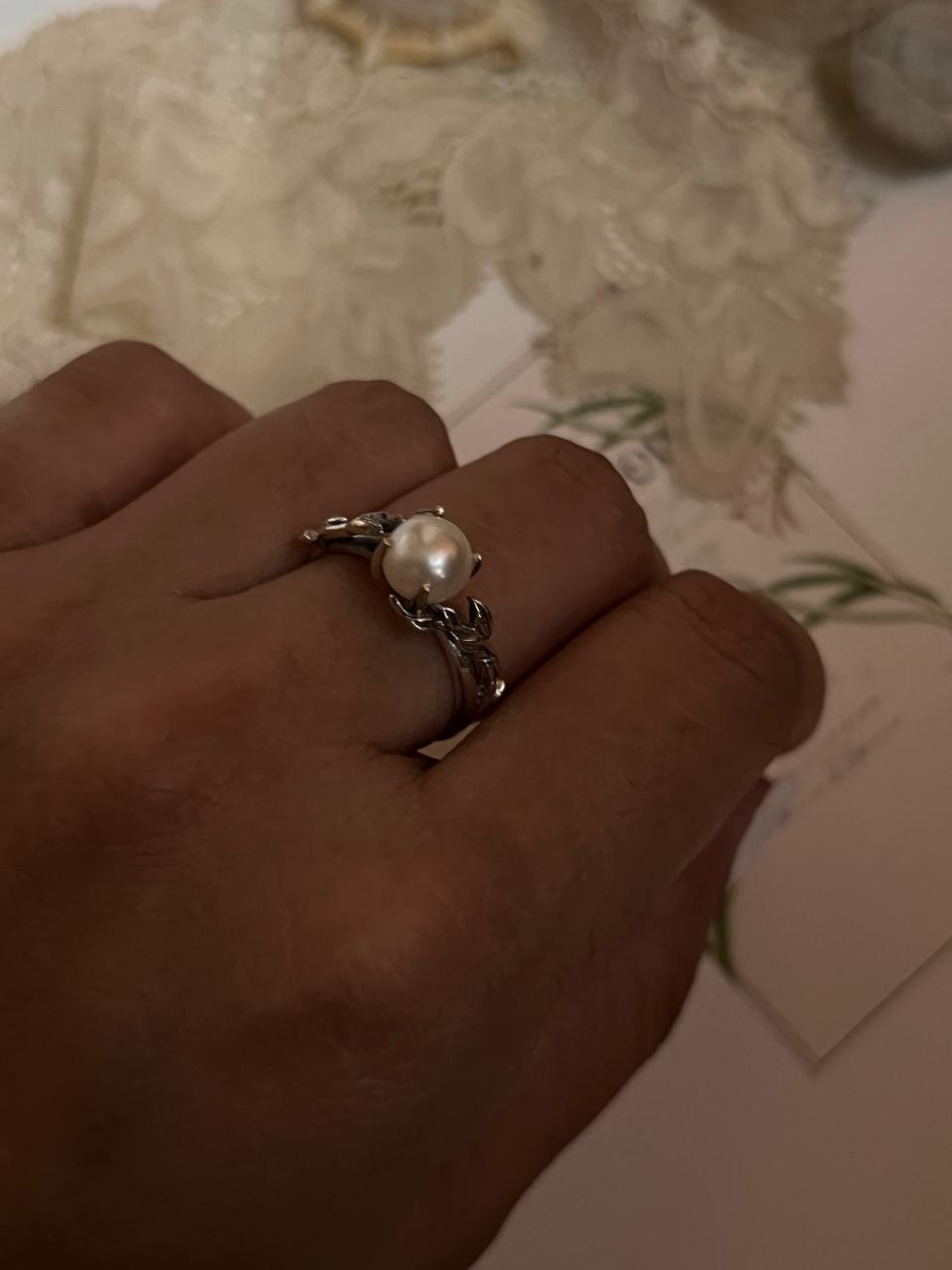 Forest Fresh Water Pearl 925 Sterling Silver Ring
