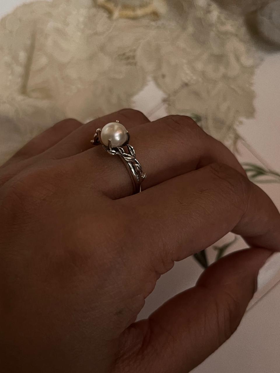 Forest Fresh Water Pearl 925 Sterling Silver Ring