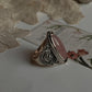 Rose Quartz Boho Oval Statement 925 Sterling Silver Ring
