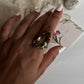 Statement green amethyst ring in 925 sterling silver
