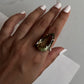 Sterling silver statement ring with green amethyst gemstone  