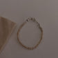 Basra freshwater pearl beaded anklet in 925 silver  