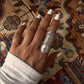 Imported 925 silver adjustable full finger ring with bohemian flair