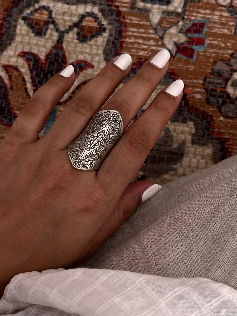 Bohemian full finger adjustable 925 silver ring  