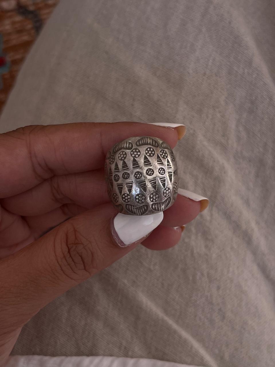  Imported boho tribal dome ring in 925 silver  