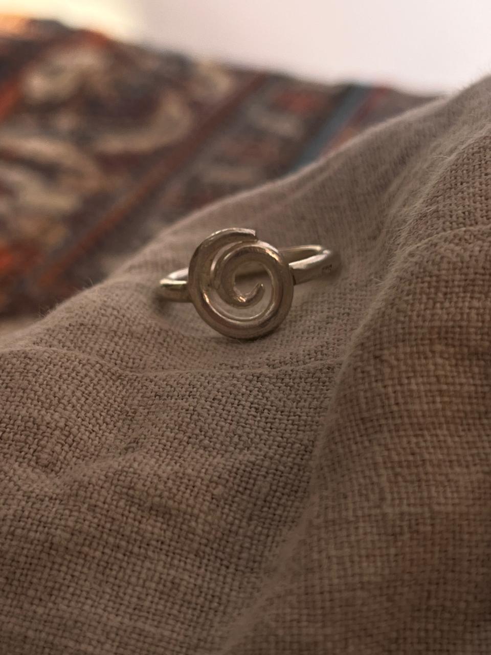 Sterling silver spiral ring for boho fashion lovers