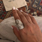 Artisan-made leaf wrap adjustable ring in 925 silver  
