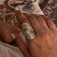 Bohemian leaf wrap adjustable 925 silver ring  