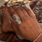  Imported silver leaf wrap ring with adjustable sizing for bohemian chic