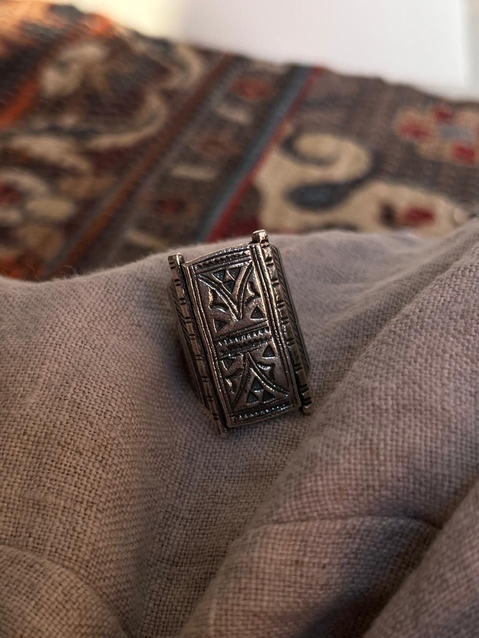 Boho-style Turkish ring in handcrafted sterling silver