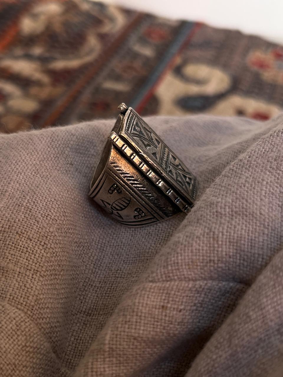 Imported silver ring with traditional Turkish design  