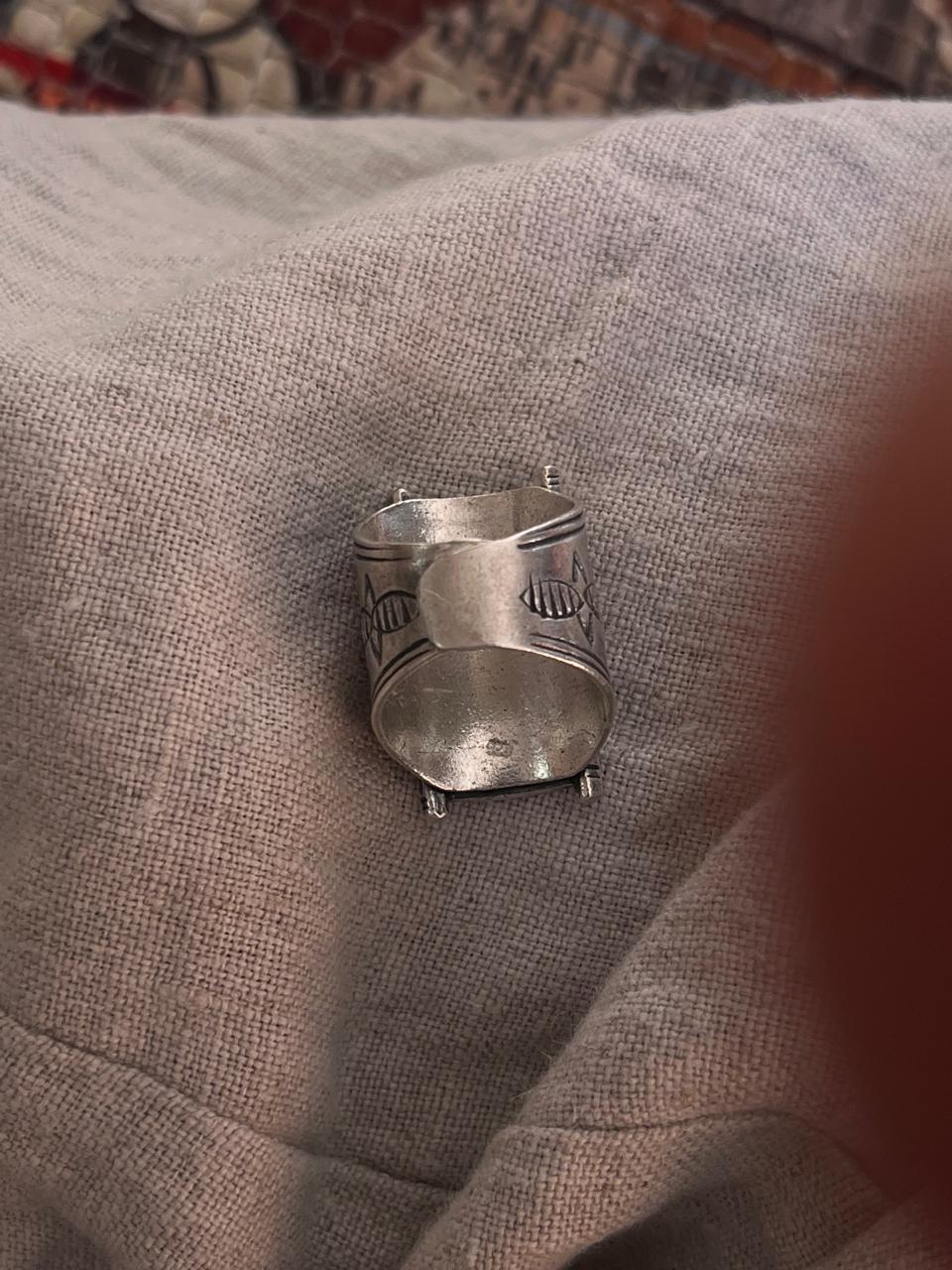 Ethnic Turkish design ring in 925 silver for statement style  