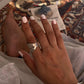 Bohemian maple leaf wrap adjustable 925 silver ring  