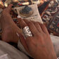 Sterling silver wrap ring featuring maple leaf design