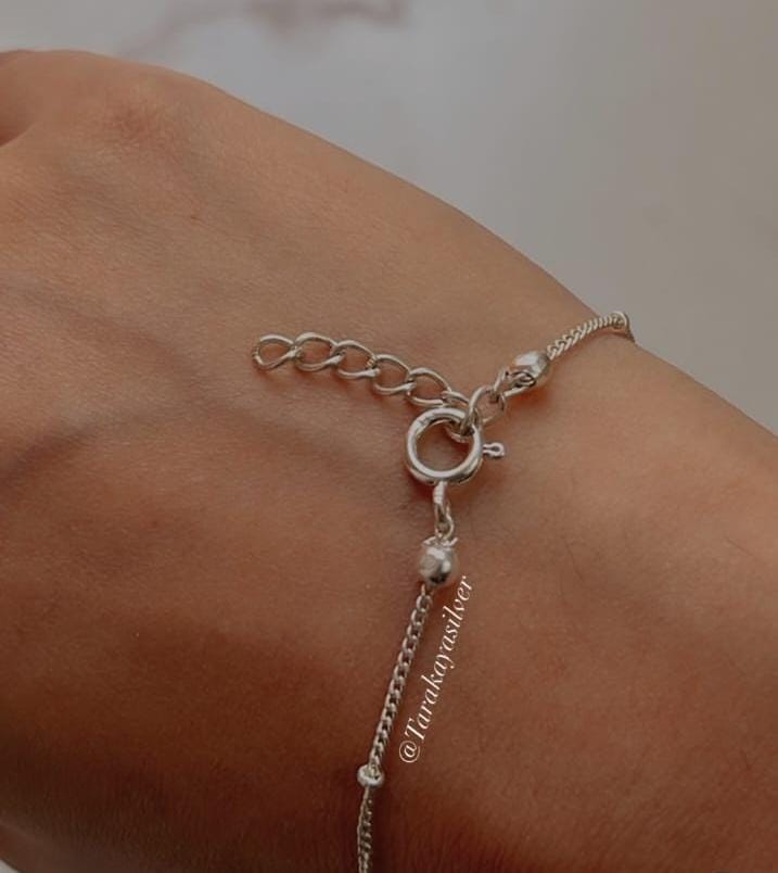 Cable Dot Minimal Stackable 925 Sterling Silver Bracelet