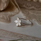 Handcrafted 925 silver ring with enamel plumeria flower