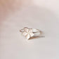 Sterling silver plumeria flower ring with white enamel petals