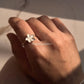  Plumeria blossom enamel ring in sterling silver  