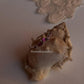 Delicate leafy garnet ring in 925 silver for everyday wear