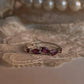Nature-inspired leafy ring with rhodolite garnet in 925 silver  