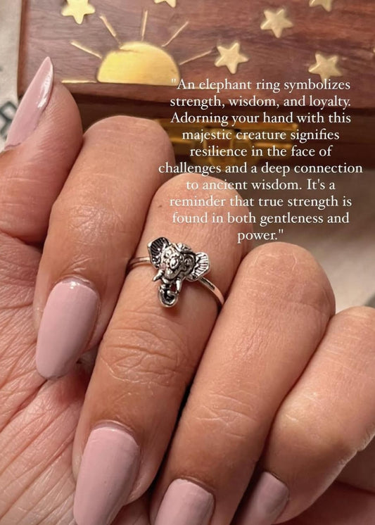 Bohemian style 925 sterling silver Hathi ring