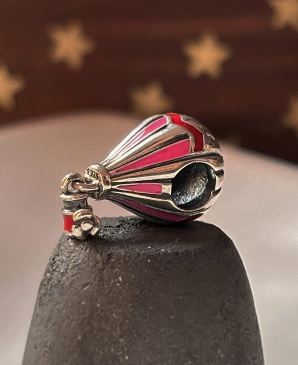 Hot Balloon Charm 925 Sterling Silver Pendant