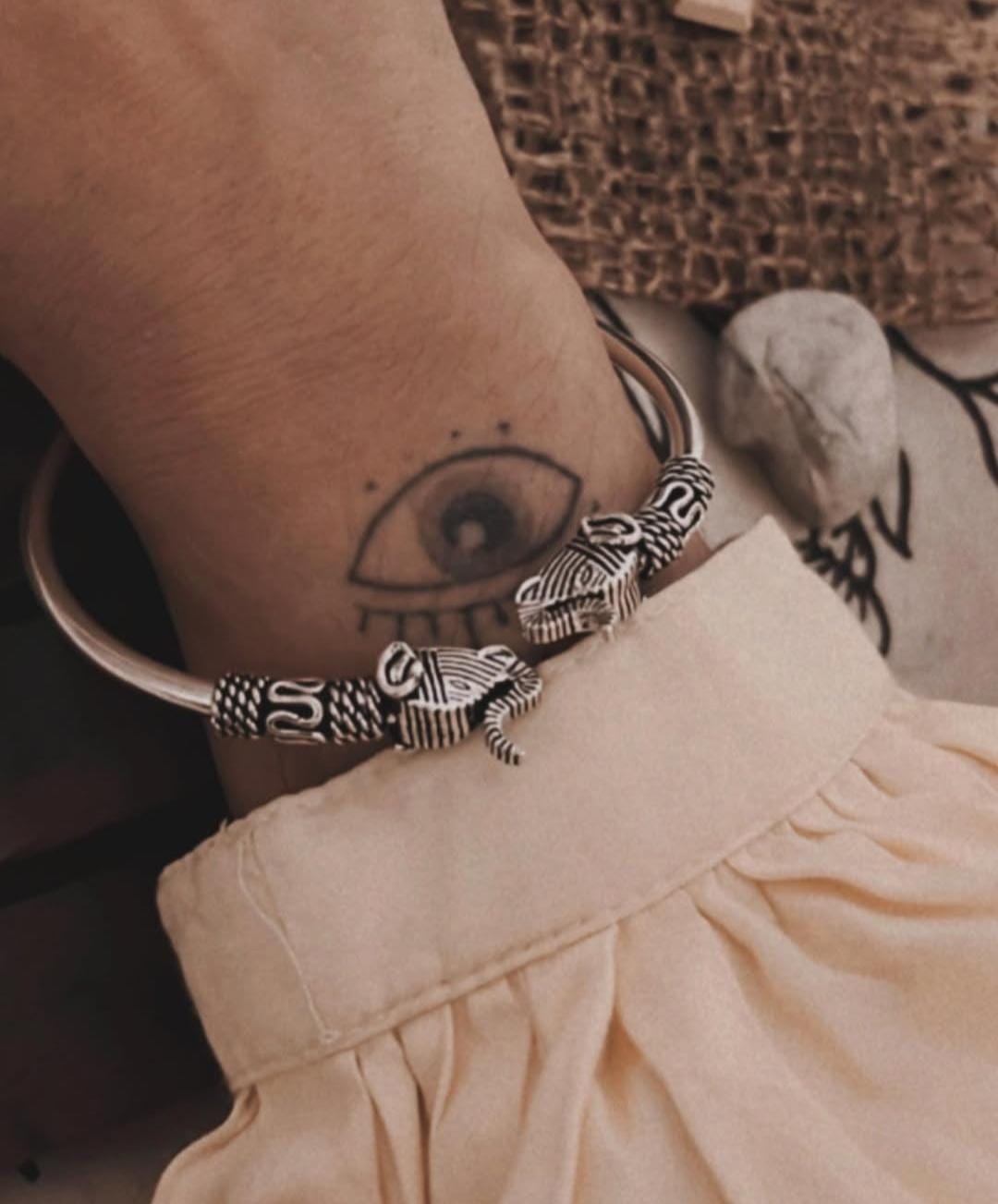 Antique Haathi Adjustable 925 Sterling Silver Kada