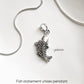 Sterling silver statement pendant with fish Machli design  