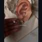 Chunky Italian 925 silver half hoops with dome design  