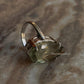 Elegant green amethyst statement ring in sterling silver  