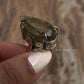 Handcrafted solitaire ring with green amethyst in 925 silver