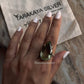 Statement green amethyst ring in 925 sterling silver