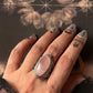 Rose Quartz Boho Oval Statement 925 Sterling Silver Ring