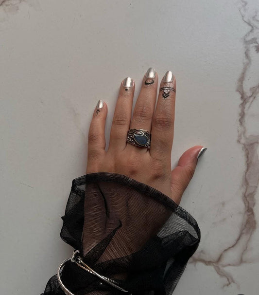 Labradorite Pear Rustic 925 Sterling Silver Ring