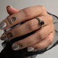 Black Onyx Square Cut Vintage 925 Sterling Silver Ring