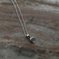 925 silver necklace with small crescent moon and labradorite stone  